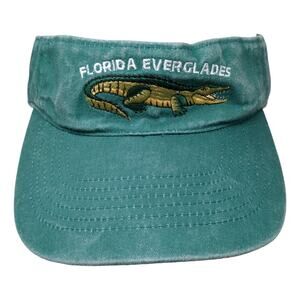 Florida Everglades Strapback Sun Visor Cap Green OS Adjustable O'Keefe's Reef